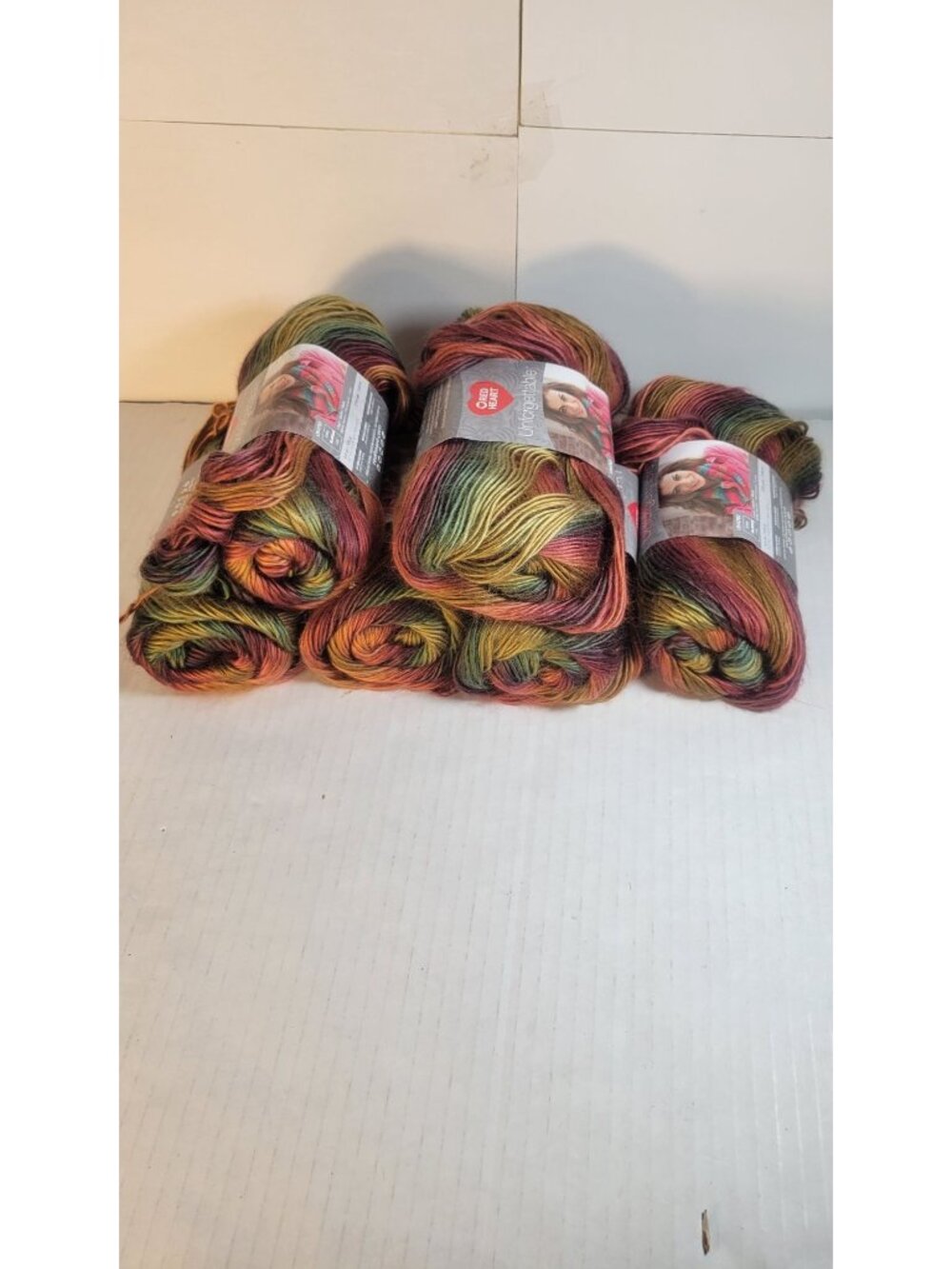 6 Skeins Red Heart Unforgettable Worsted Acrylic Weight Yarn in Polo